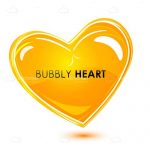 Abstract Yellow Heart With Text